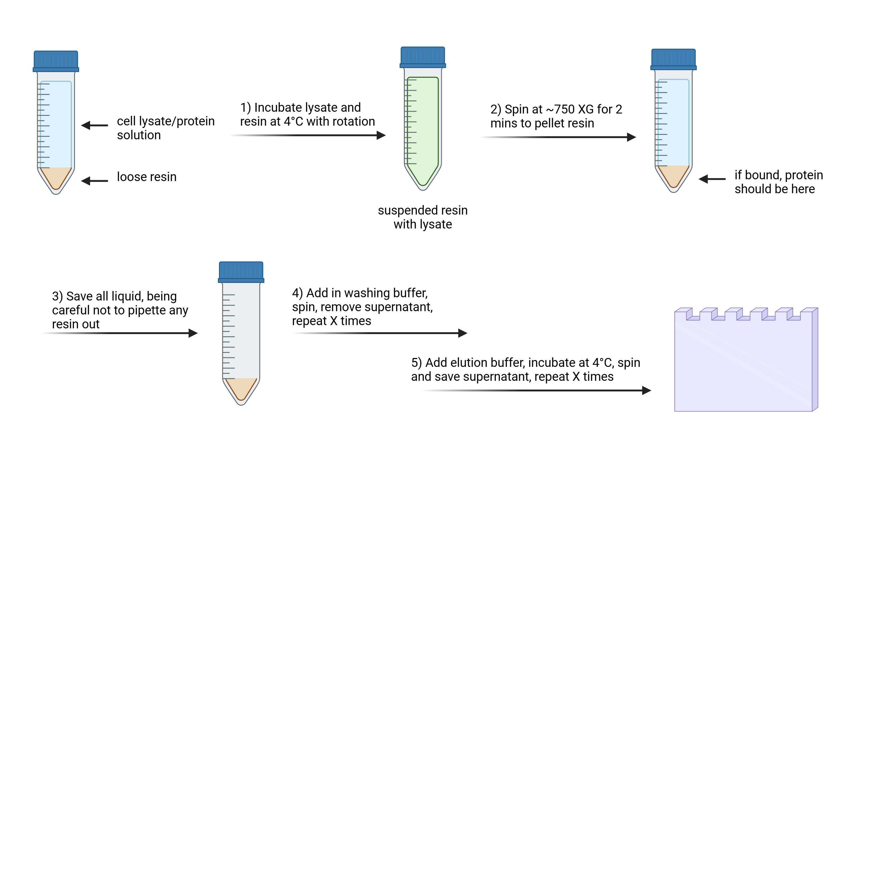 Ni-NTA spin-down method for purifying large proteins (batch method)